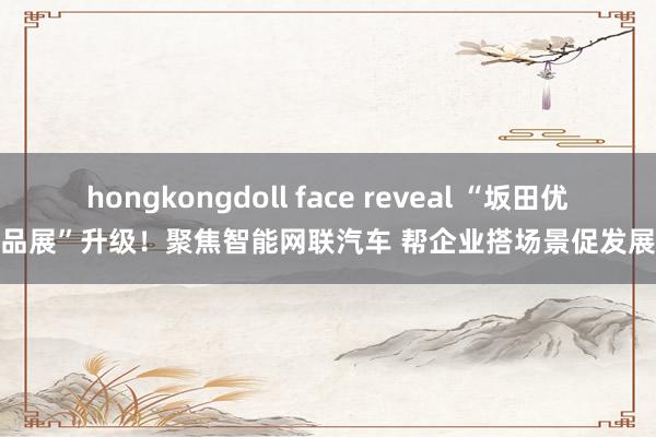 hongkongdoll face reveal “坂田优品展”升级！聚焦智能网联汽车 帮企业搭场景促发展