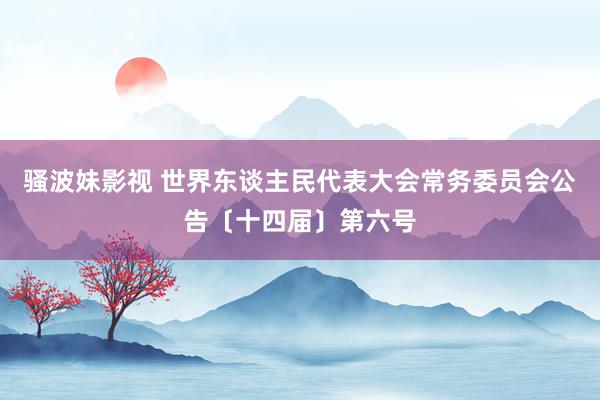 骚波妹影视 世界东谈主民代表大会常务委员会公告〔十四届〕第六号