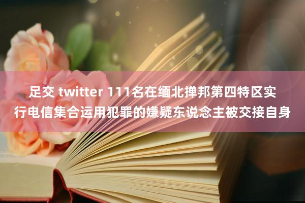 足交 twitter 111名在缅北掸邦第四特区实行电信集合运用犯罪的嫌疑东说念主被交接自身