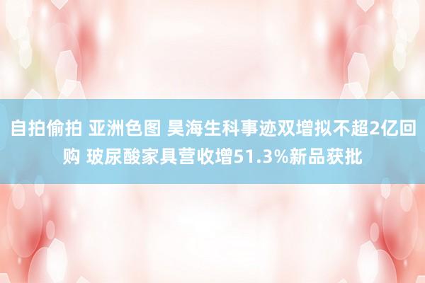 自拍偷拍 亚洲色图 昊海生科事迹双增拟不超2亿回购 玻尿酸家具营收增51.3%新品获批