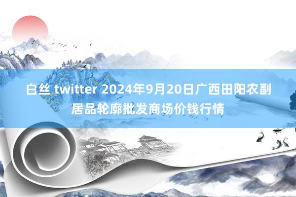 白丝 twitter 2024年9月20日广西田阳农副居品轮廓批发商场价钱行情