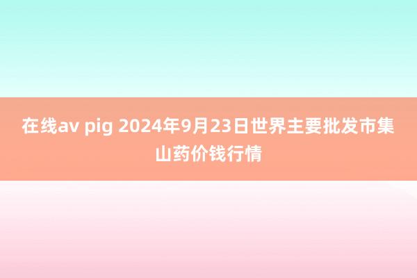 在线av pig 2024年9月23日世界主要批发市集山药价钱行情