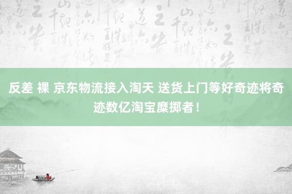 反差 裸 京东物流接入淘天 送货上门等好奇迹将奇迹数亿淘宝糜掷者！