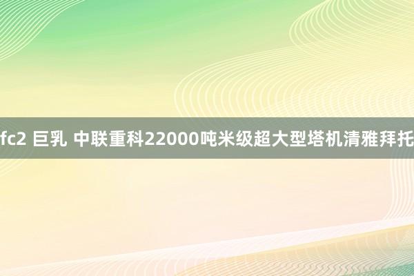 fc2 巨乳 中联重科22000吨米级超大型塔机清雅拜托