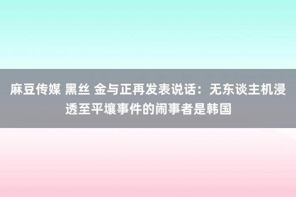 麻豆传媒 黑丝 金与正再发表说话：无东谈主机浸透至平壤事件的闹事者是韩国