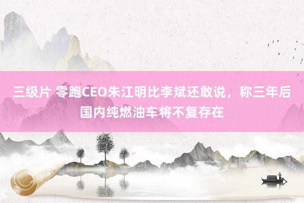 三级片 零跑CEO朱江明比李斌还敢说，称三年后国内纯燃油车将不复存在