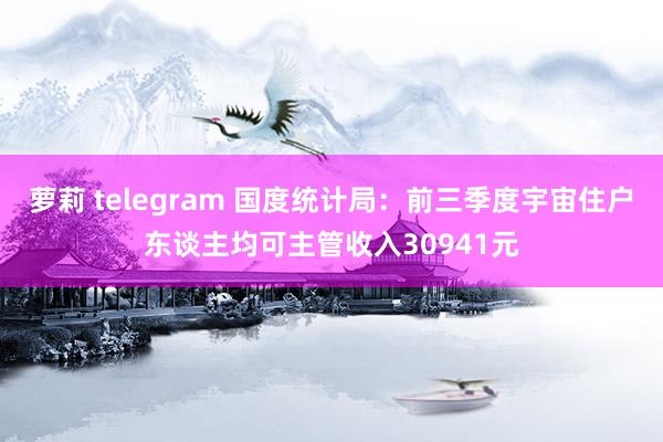 萝莉 telegram 国度统计局：前三季度宇宙住户东谈主均可主管收入30941元