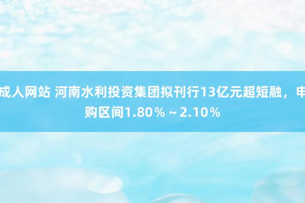 成人网站 河南水利投资集团拟刊行13亿元超短融，申购区间1.80％～2.10％