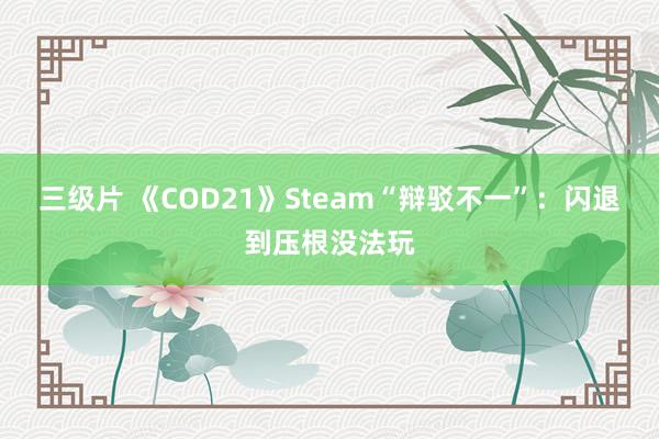 三级片 《COD21》Steam“辩驳不一”：闪退到压根没法玩