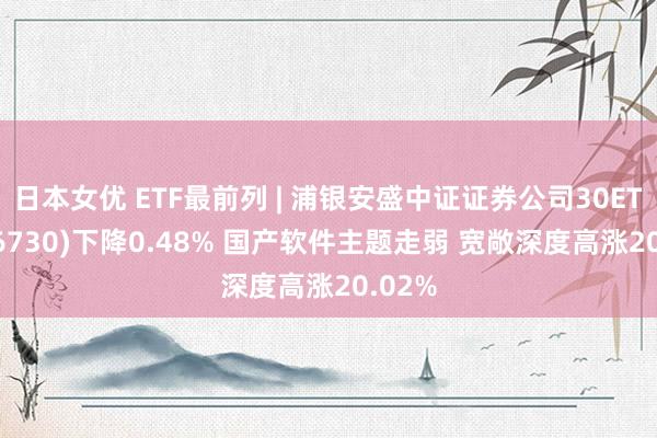 日本女优 ETF最前列 | 浦银安盛中证证券公司30ETF(516730)下降0.48% 国产软件主题走弱 宽敞深度高涨20.02%