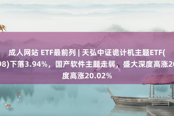 成人网站 ETF最前列 | 天弘中证诡计机主题ETF(159998)下落3.94%，国产软件主题走弱，盛大深度高涨20.02%