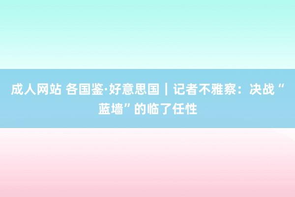 成人网站 各国鉴·好意思国｜记者不雅察：决战“蓝墙”的临了任性