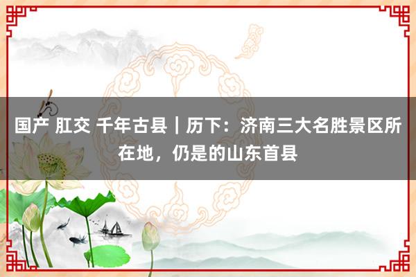 国产 肛交 千年古县｜历下：济南三大名胜景区所在地，仍是的山东首县