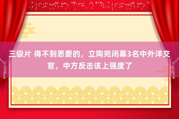 三级片 得不到思要的，立陶宛闭幕3名中外洋交官，中方反击该上强度了