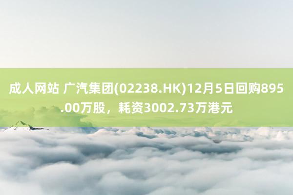 成人网站 广汽集团(02238.HK)12月5日回购895.00万股，耗资3002.73万港元