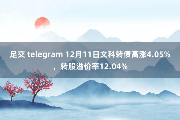 足交 telegram 12月11日文科转债高涨4.05%，转股溢价率12.04%