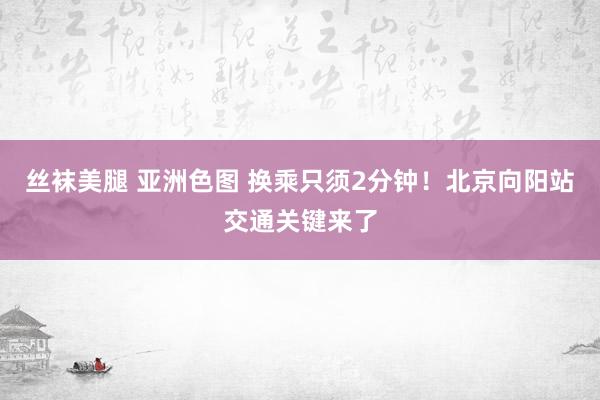 丝袜美腿 亚洲色图 换乘只须2分钟！北京向阳站交通关键来了