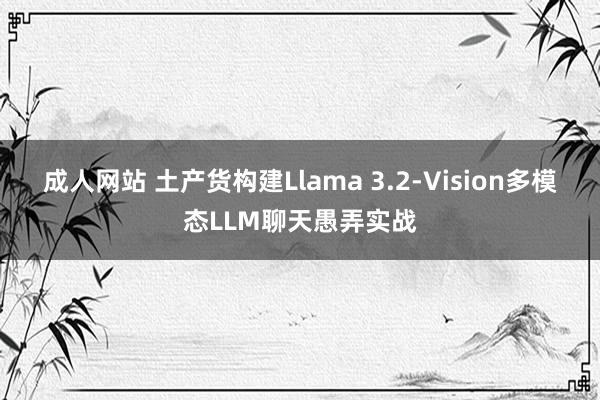 成人网站 土产货构建Llama 3.2-Vision多模态LLM聊天愚弄实战