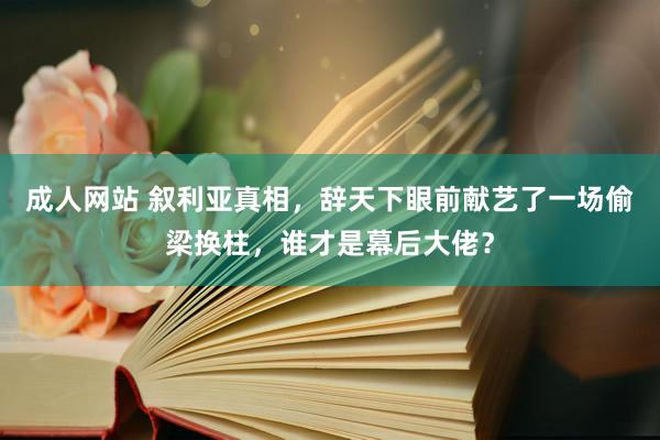 成人网站 叙利亚真相，辞天下眼前献艺了一场偷梁换柱，谁才是幕后大佬？