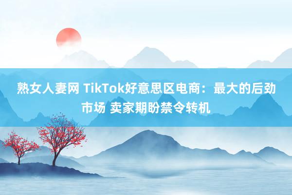 熟女人妻网 TikTok好意思区电商：最大的后劲市场 卖家期盼禁令转机