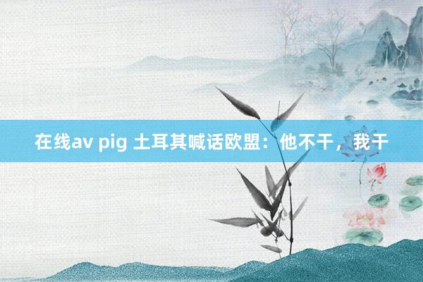 在线av pig 土耳其喊话欧盟：他不干，我干