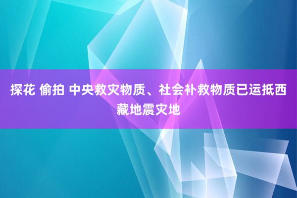 探花 偷拍 中央救灾物质、社会补救物质已运抵西藏地震灾地