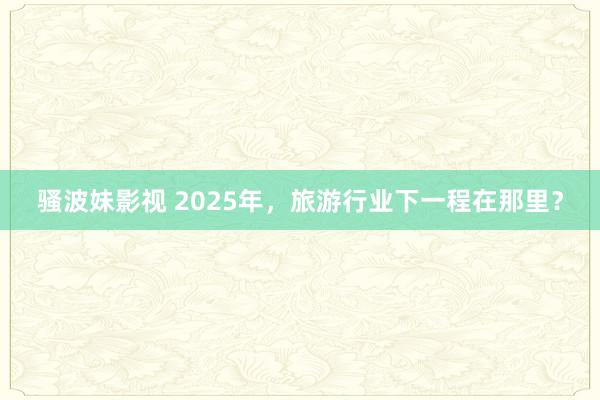 骚波妹影视 2025年，旅游行业下一程在那里？