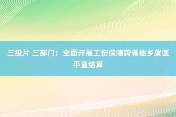 三级片 三部门：全面开展工伤保障跨省他乡就医平直结算